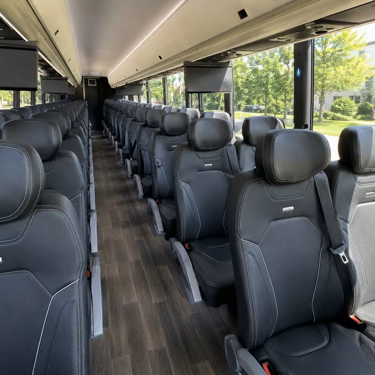 56 passenger charter bus interior